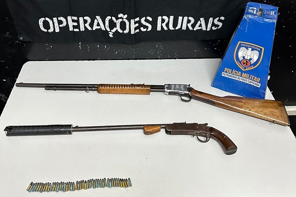 Cotama apreende armas, munições e efetua a prisão de duas pessoas em Santa Maria de Jetibá